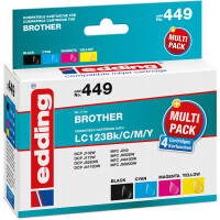 Tintendruckerpatrone edding ersetzt Brother 449-EDD - 4-farbig LC123 ca. 2.400 Seiten 1 x 14 ml + 3 x 11 ml