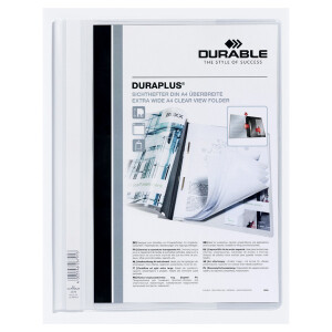 Präsentationshefter Durable Duraplus 2579 - A4 240 x 311 mm weiß mit Sichttasche und Beschriftungsfeld strapazierfähige Folie