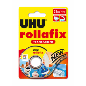 Klebefilm Handabroller UHU rollafix 36965 - 19 mm x 25 m transparent inkl. 1 Rolle Set