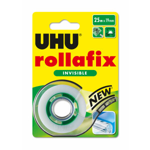 Klebefilm Handabroller UHU rollafix 36970 - 19 mm x 25 m unsichtbar inkl. 1 Rolle Set