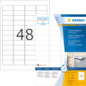Folienetikett Herma 9536 - A4 45,7 x 21,2 mm weiß...