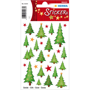 Sticker Weihnachten Herma Magic 15233 - Tannenbäume Folie 1 Blatt / 28 Stück