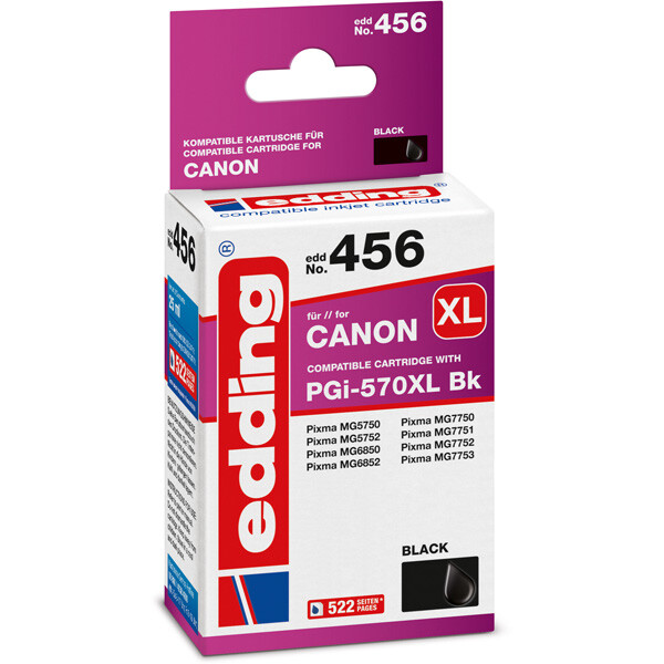 Tintendruckerpatrone edding ersetzt Canon 456-EDD - schwarz 570XL (PGI-570XL) ca. 520 Seiten 25 ml