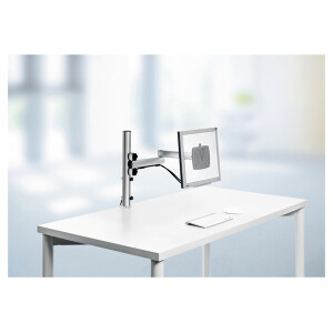 Monitorhalter Set Novus-MPS TSS Single 220+0250+000 - TSS-Säule und TSS-Faltarm silber Tischklemme Befestigungsstandard 75/100 bis 10 kg