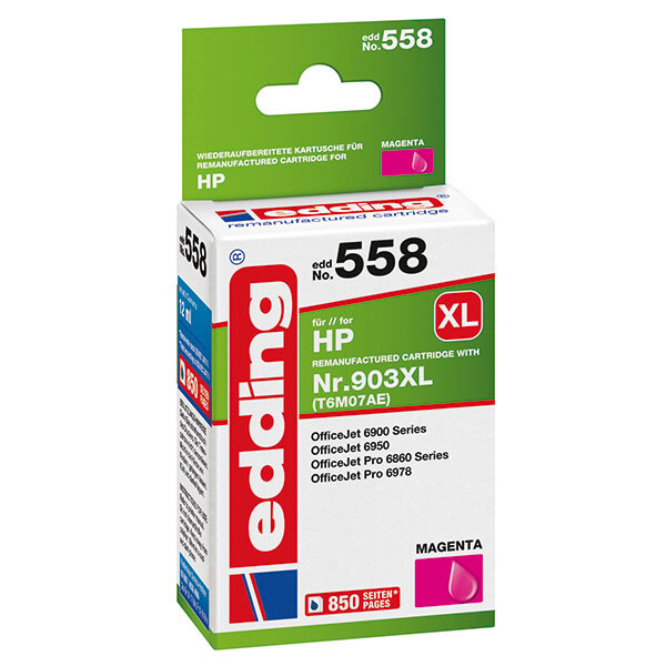 Tintendruckerpatrone edding ersetzt Hewlett Packard 558-EDD - magenta Nr. 903XL ca. 850 Seiten 12 ml