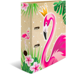 Motivordner Herma Tropical 19393 - A4 315 x 285 mm Flamingo 70 mm breit Hebelmechanik Folienkarton