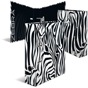 Motivordner Herma Animal 19781 - A4 315 x 285 mm Zebra 70 mm breit Hebelmechanik Folienkarton