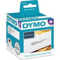 Etikettendrucker Rollenetikett Dymo 2093091 - auf Rolle Adress-Etikett 28 x 89 mm weiß permanent Thermopapier für Thermodrucker Pckg/130