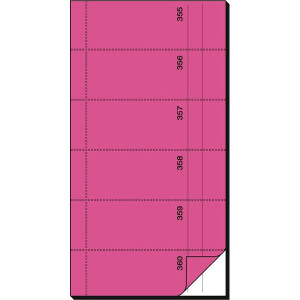 Bonbuch sigel BO072 - 105 x 200 mm rosa 2 x 60 Blatt 360...
