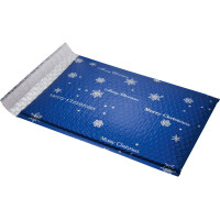 Luftpolstertasche Weihnachten sigel GB106 - 335 x 250 mm blau/weiß haftklebend ohne Fenster Pckg/3