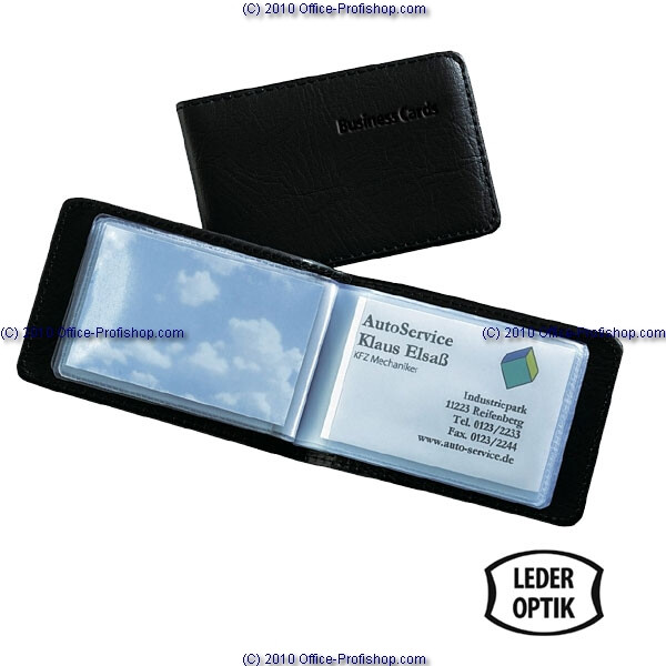 Visitenkartenmappe sigel VZ170 - 90 x 58 x 12 mm Lederoptik für 40 Karten Kunststoff