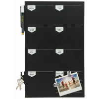 Kreidetafel Silhouette Securit Boards 17-FB-PLAN - 30 x 45 cm Wochenplaner mit Halterung für Stift und z.B. Schlüssel