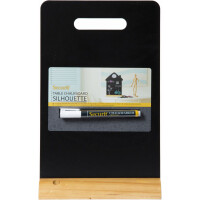 Kreidetafel Silhouette Securit Boards 17-FBT-CARRY - 33,5 x 21 cm Rechteck inkl. Holzfuß und weißem Kreidestift