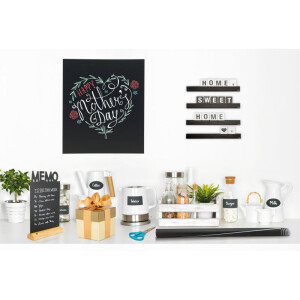 Tafelfolie Securit Chalkboard Foil &amp; Stickers 17-CS-WALL-100 - 100 x 45 cm inkl. wei&szlig;em Kreidestift selbstklebend PVC
