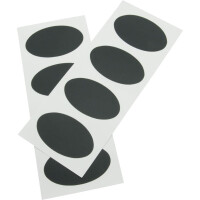 Tafeletikett Securit Chalkboard Foil & Stickers 17-CS-OVAL-8 - oval schwarz selbstklebend für Handbeschriftung Pckg/8