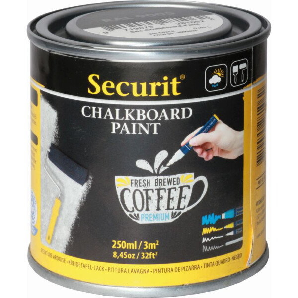 Tafellack Securit Chalkboard Paint 17-PNT-BL-SM - schwarz Acryl-Farbe 250 ml
