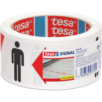 Warnband tesa Signal Abstandsband 58263 - 50 mm x 50 m rot/weiß für Bodenmarkierungen