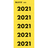 Inhaltsschilder mit Jahreszahl Leitz 1421 - 60 x 26 mm gelb 2021 selbstklebend Pckg/100