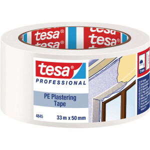 Putzband tesa 4845 - 50 mm x 33 m weiß PVC-Klebeband für Industrie/Gewerbe-Anwendungen