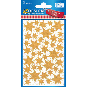 Sticker Weihnachten Avery Zweckform Z-Design 52225 - Sterne gold Papier 2 Blatt / 86 St&uuml;ck