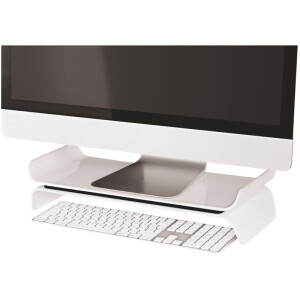 Monitorständer Leitz Ergo WOW 6504 - 483 x 112 x 209 mm weiß/schwarz höhenverstellbar 55 / 77 mm bis zu 15 kg