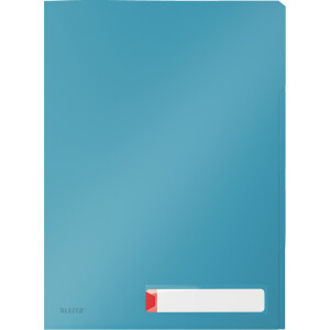 Sichthülle Leitz Cosy Privacy 4716 - A4 313 x 229 mm blau mit Beschriftungsfenster 3 Fächer oben/rechts offen 0,20 mm PP-Folie Pckg/3