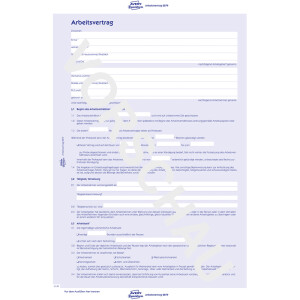 Arbeitsvertrag Avery Zweckform 2879 - A4 210 x 297 mm blau 3-seitig mit Durchschlag selbstdurchschreibend