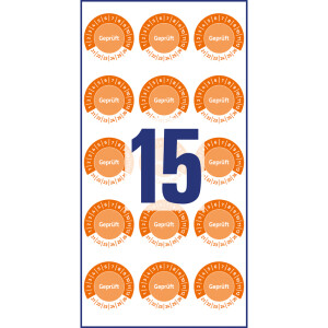 Prüfplaketten Avery Zweckform 6951 - auf Bogen 2021-2026 Ø 20 mm orange permanent wetterfest/widerstandsfähig Vinylfolie für Handbeschriftung Pckg/120