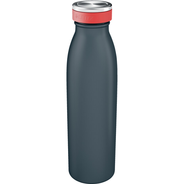 Trinkflasche Leitz Cosy 9016 - grau Doppelwandig isoliert BPA-frei Edelstahl / Silikon 500 ml