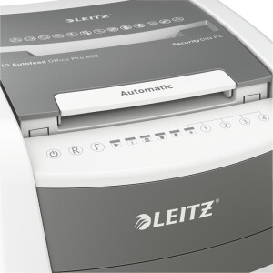 Aktenvernichter Leitz IQ Autofeed Office Pro 600 8017 - Partikelschnitt 4,0 x 30,0 mm S-Stufe P4 600 Blatt