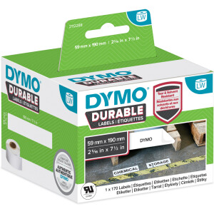 Etikettendrucker Rollenetikett Dymo 2112288 - auf Rolle Hochleistungs-Etikett 59 x 190 mm weiß permanent Polypropylen für Thermodrucker Pckg/170