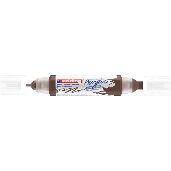 Acrylmarker edding Double Liner 5400 - schokoladenbraun 2-3 mm / 5-10 mm Rundspitze permanent