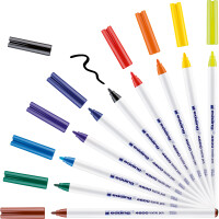 Textilmarker edding creative 4600 - farbig sortiert 1 mm Rundspitze permanent nicht nachfüllbar 10er-Set