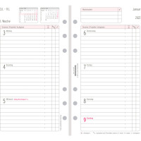 Timer Wochenkalendarium Chronoplan 50252 - Midi 9,6 x 17,2 cm weiß Kalender 2022 2 Seiten/1 Woche 124 Seiten Universallochung Papier 80 g/m²