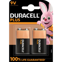 Blockbatterie Duracell Plus DUR142268 - 9V 6LR61 Alkaline 9 Volt Pckg/2