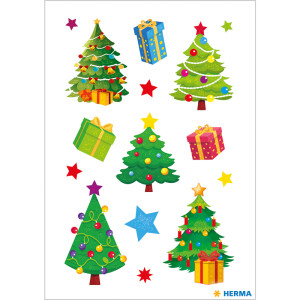 Sticker Weihnachten Herma Decor 15626 - Christbaum Papier 2 Blatt / 30 Stück