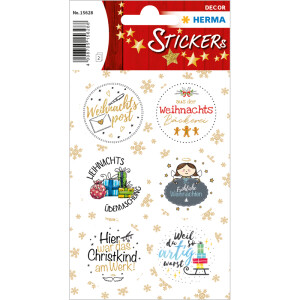Sticker Weihnachten Herma Decor 15628 - Weihnachtspost Papier 2 Blatt / 12 Stück