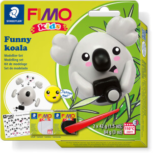 Modelliermasse Staedtler FIMO kids 8035 - farbig sortiert Funny Koala normalfarbend ofenhärtend 42 g 2er-Set
