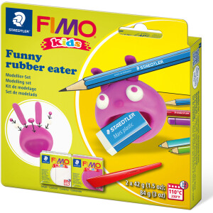 Modelliermasse Staedtler FIMO kids 8035 - farbig sortiert Funny Rubber Eater normalfarbend ofenhärtend 42 g 2er-Set