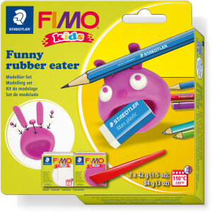 Modelliermasse Staedtler FIMO kids 8035 - farbig sortiert Funny Rubber Eater normalfarbend ofenhärtend 42 g 2er-Set