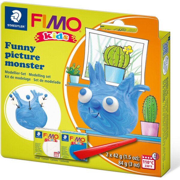 Modelliermasse Staedtler FIMO kids 8035 - farbig sortiert Funny picture monster normalfarbend ofenhärtend 42 g 2er-Set