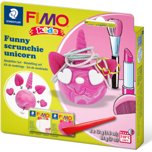 Modelliermasse Staedtler FIMO kids 8035 - farbig sortiert scrunchie Unicorn normalfarbend ofenhärtend 42 g 2er-Set