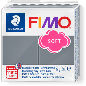 Modelliermasse Staedtler FIMO soft 8020 T - grau normalfarbend ofenhärtend 57 g
