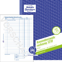 Kassenbestandsrechnung Avery Zweckform 1218 - A5 149 x 210 mm weiß 50 Blatt Recycling-Papier