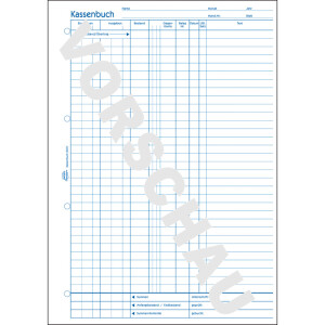 Kassenbuch Avery Zweckform Recycling 1226 - A4 210 x 297 mm wei&szlig; 100 Blatt mit Blaupapier
