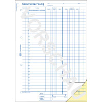 Kassenabrechnung Avery Zweckform 1227 - A4 210 x 297 mm weiß 2 x 50 Blatt mit Blaupapier
