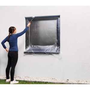 Abdeckfolie Nachf&uuml;llrolle tesa Easy Cover Outdoor 56589 - 1400 mm x 20 m transparent Gewebeband f&uuml;r Privat/Endverbraucher-Anwendungen