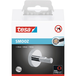 Haken tesa SMOOZ 40319 - rund chrom für Badezimmer Metall