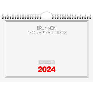 Monatswandkalender Brunnen 70146003 - A4 quer wei&szlig; Jahr 2023 1 Seite/1 Monat 12 Seiten Modell 701 Karton-Umschlag