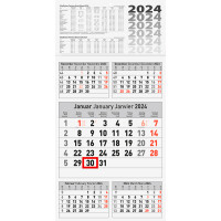 F&uuml;nfmonatswandkalender Brunnen 70281003 - 30 x 59 cm grau Jahr 2023 1 Seite/5 Monate Modell 702 einteilig